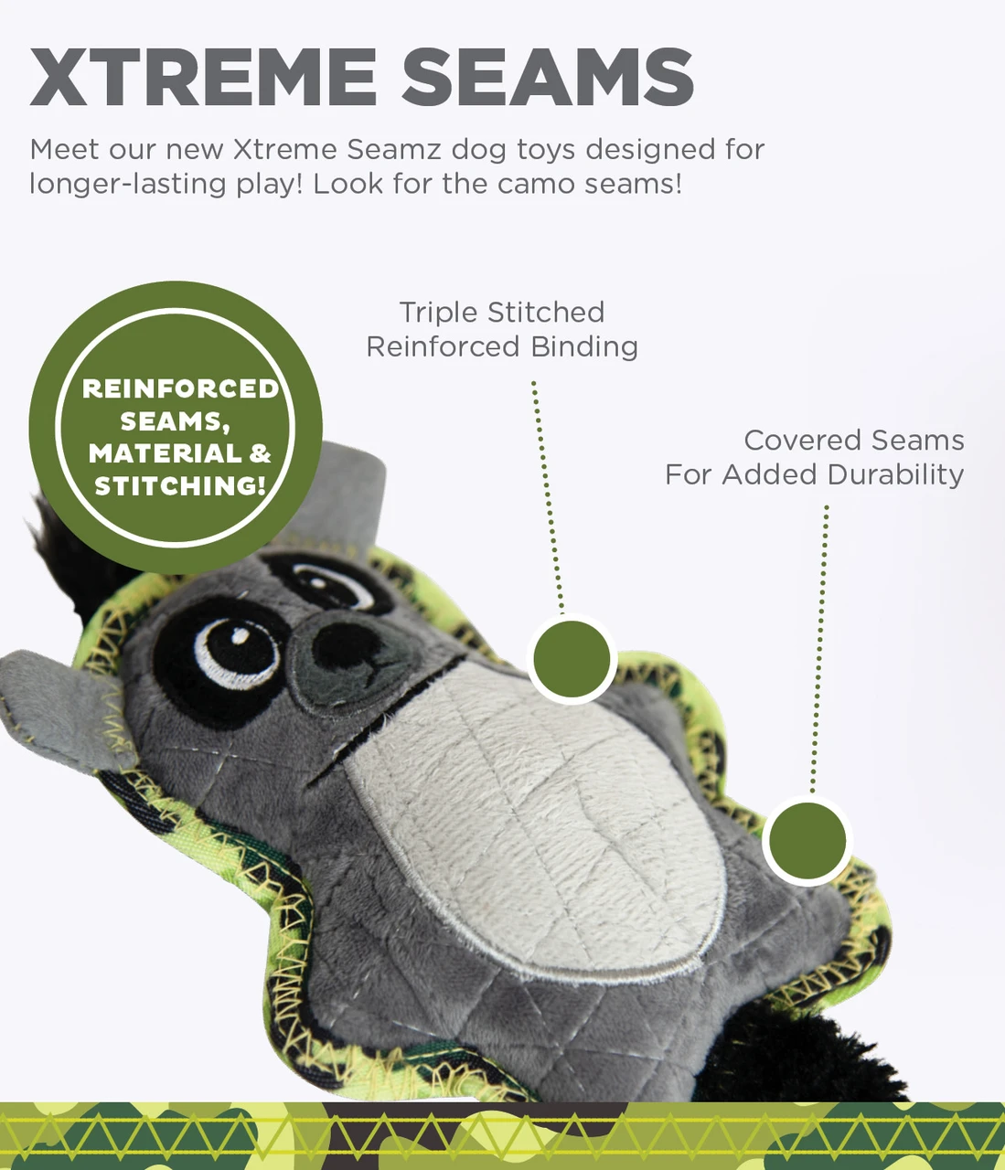 Xtreme Seamz Lemur Dog Toy, Grey, Small - Image 2