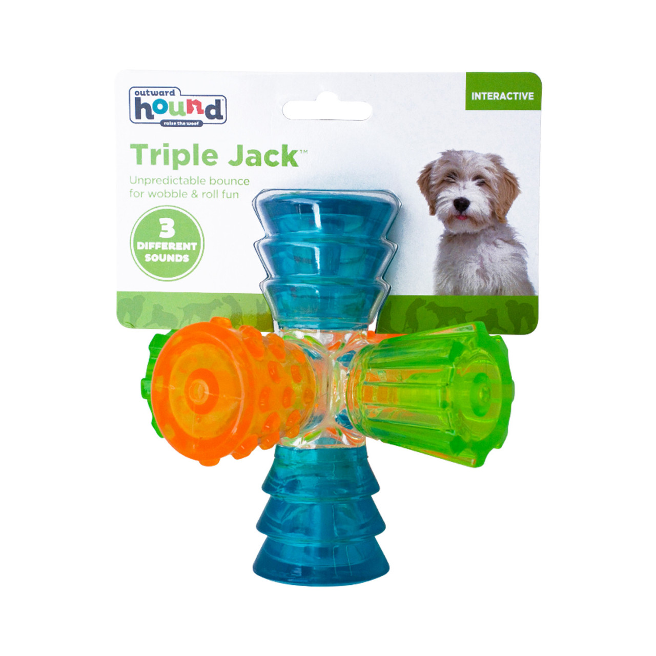 Triple Jack Interactive Multi-Squeak Dog Toy, Multi - Image 6