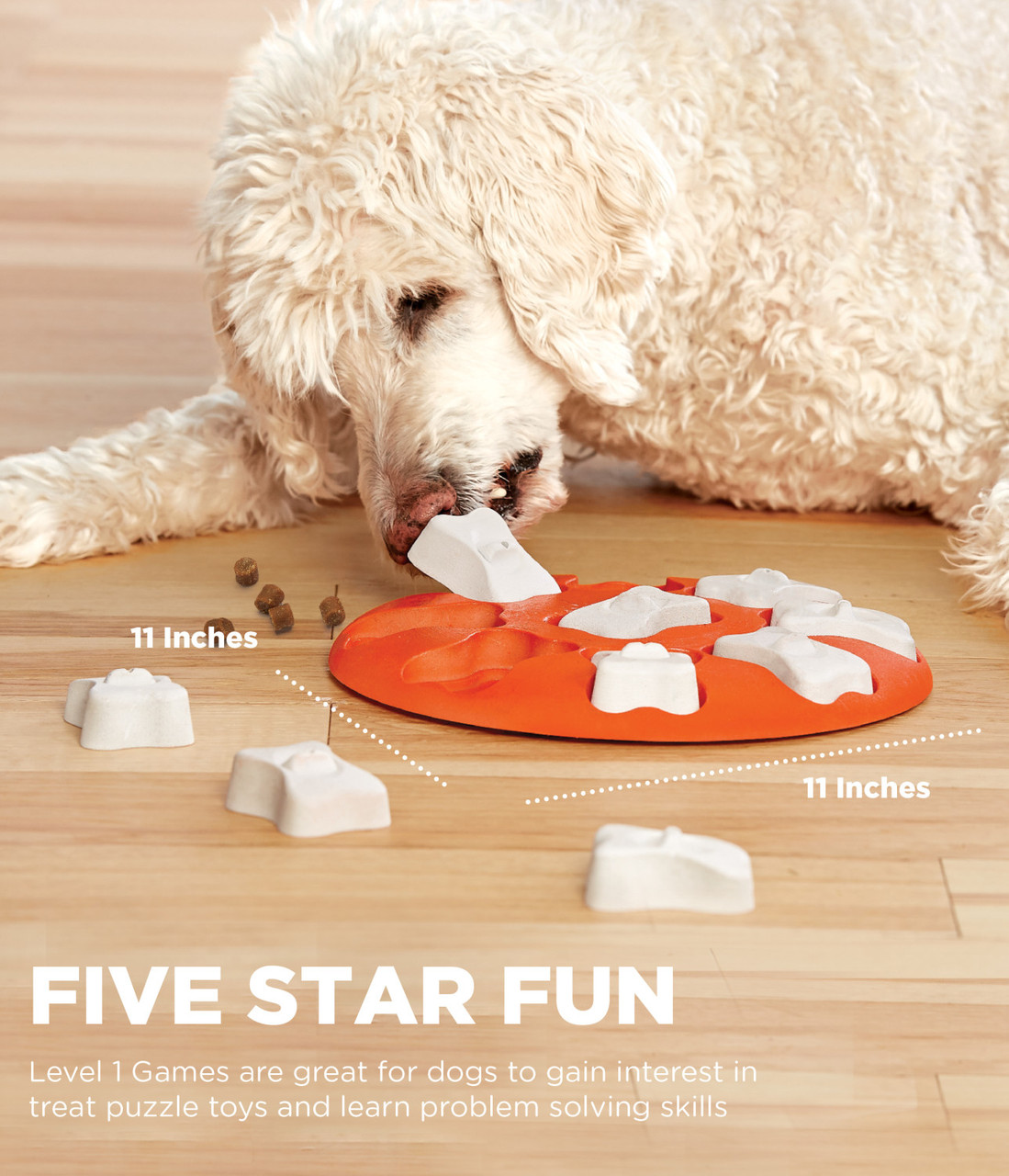 Dog Smart Interactive Treat Puzzle Dog Toy, Orange - Image 4