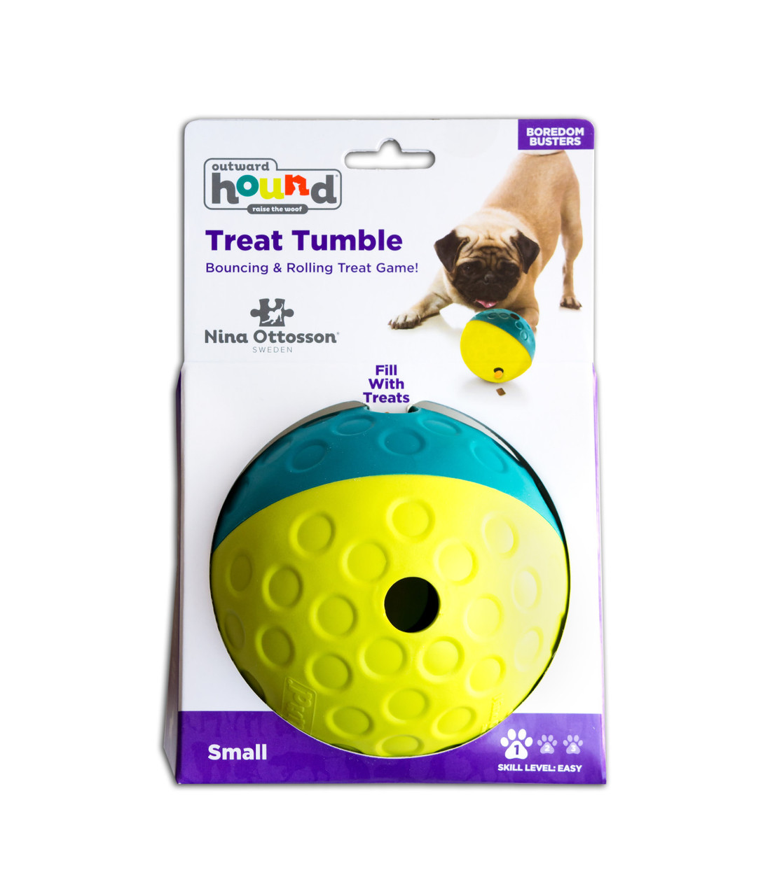 Treat Tumble Interactive Puzzle Dog Toy, Blue, Small - Image 9
