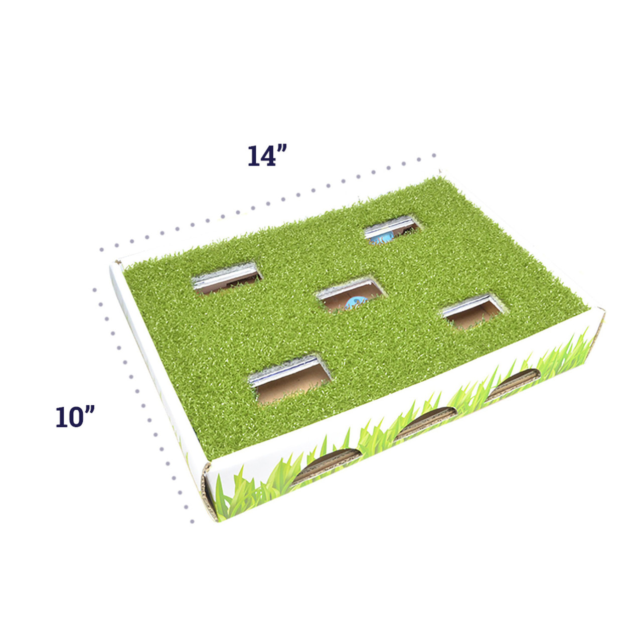 Grass Patch Hunting Box Cat Toy, Green - Image 2