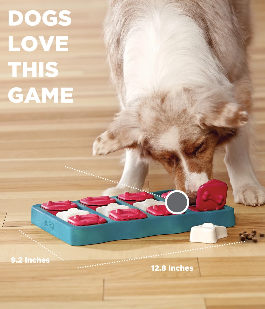 Dog Brick Interactive Treat Puzzle Dog Toy, Blue - Image 4