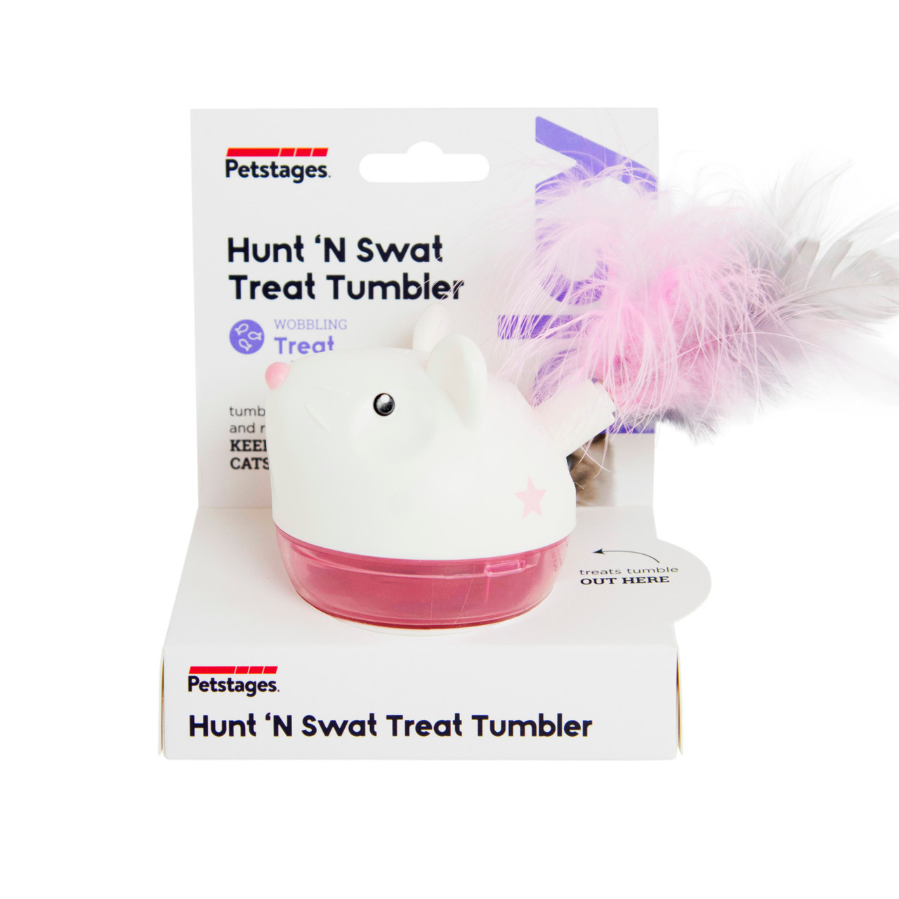 Hunt 'N Swat Treat Tumbler Cat Toy, Pink - Image 5