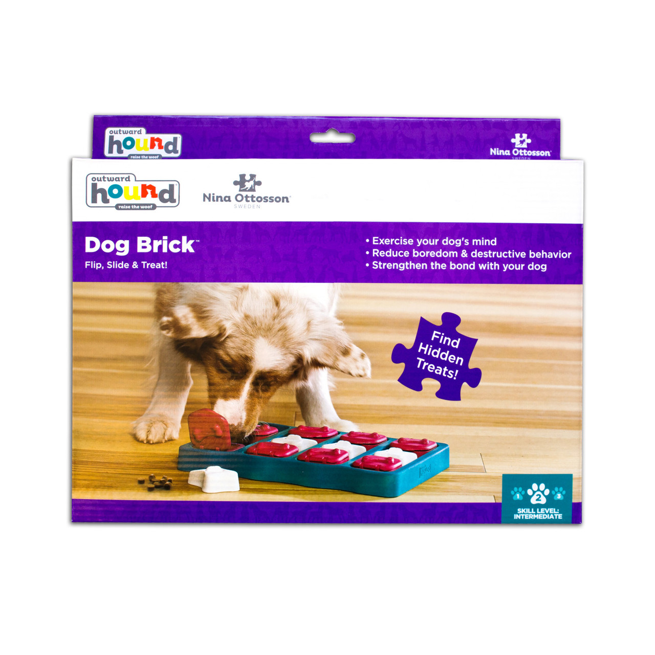Dog Brick Interactive Treat Puzzle Dog Toy, Blue - Image 9