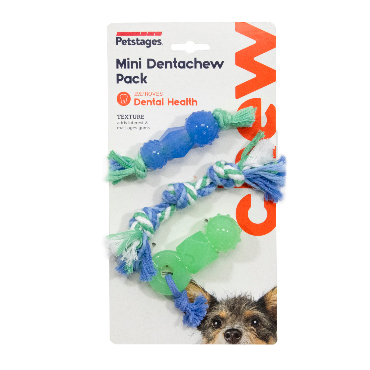 Mini Dentachew Dog Chew Toy - 3 Pack, Multi - Image 6