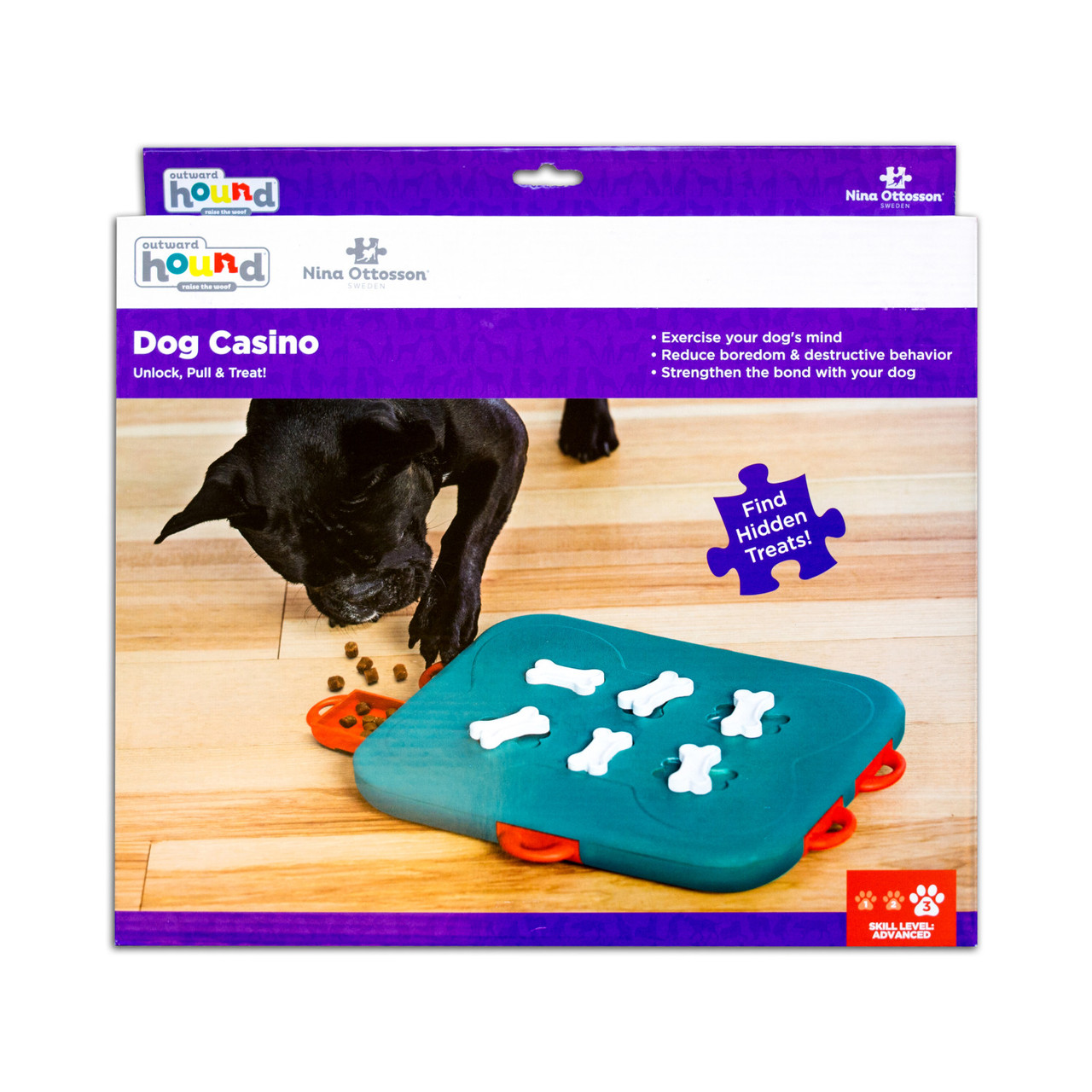 Dog Casino Interactive Treat Puzzle Dog Toy, Turquoise - Image 7