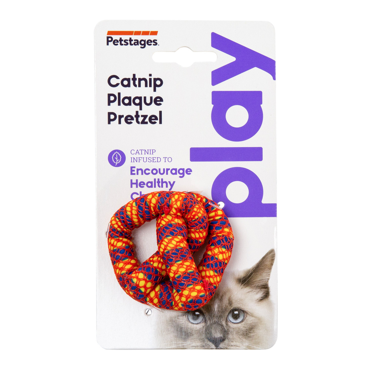 Catnip Plaque Away Pretzel Cat Chew Toy, Orange - Image 6