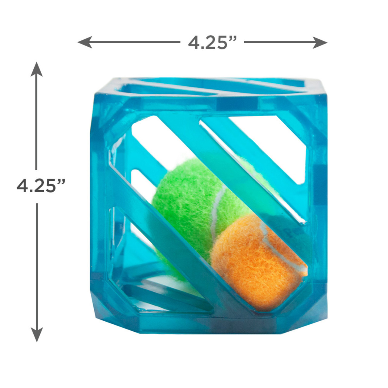 Puzzle Cube Interactive Squeaky Dog Toy, Blue - Image 5