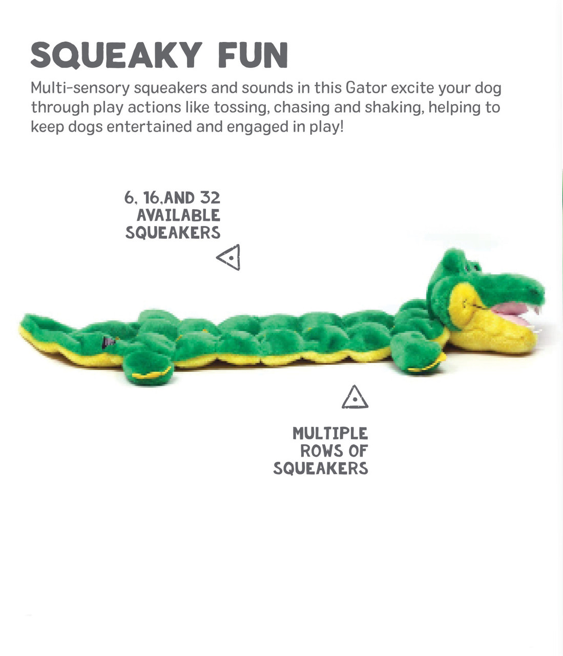 Squeaker Matz Plush Toy, Gator - Image 9