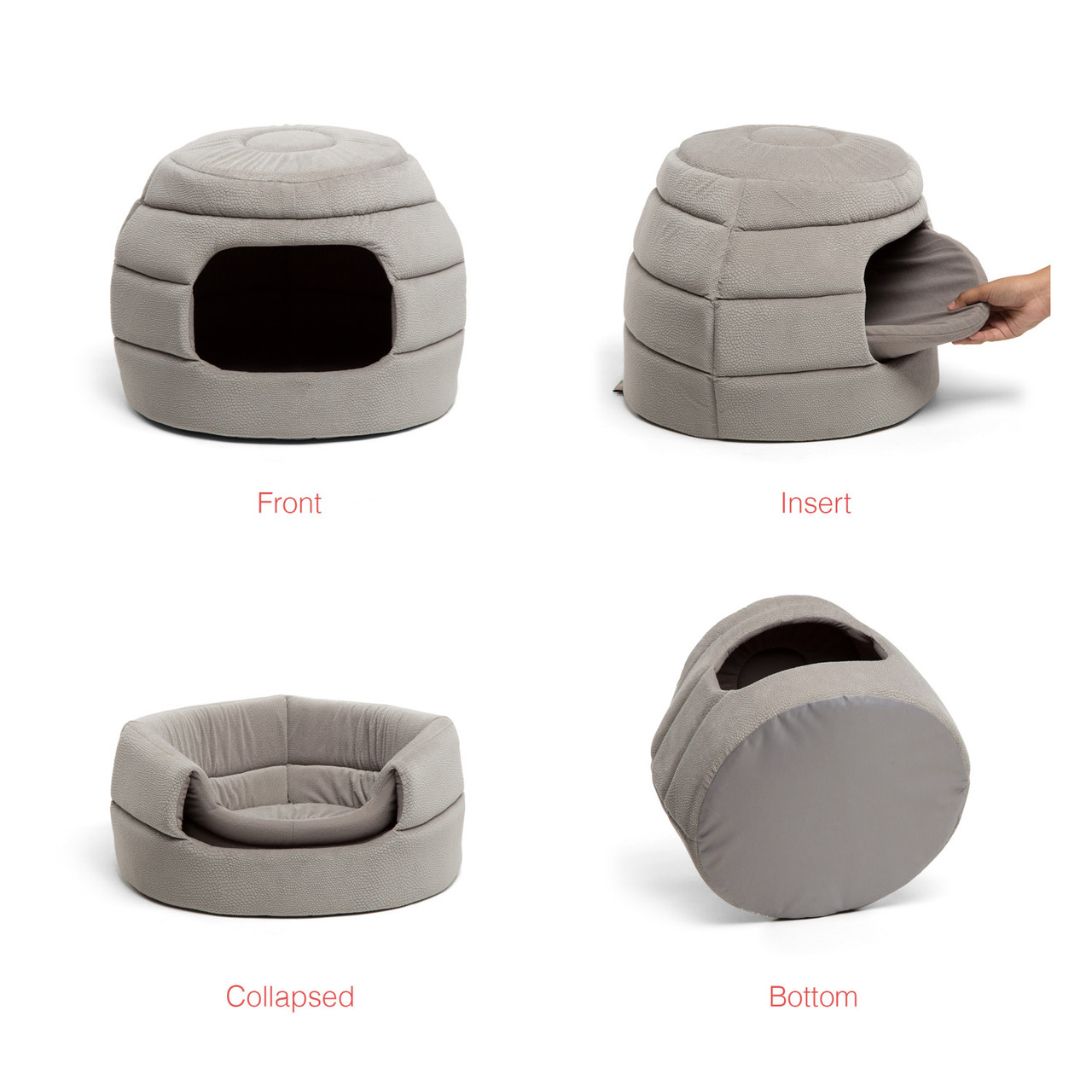 2-in-1 Honeycomb Ilan Hut Cuddler Cat and Dog Bed, Regular - Image 3