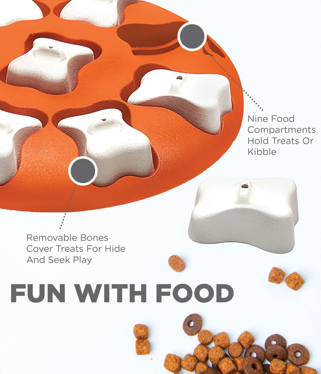 Dog Smart Interactive Treat Puzzle Dog Toy, Orange - Image 3