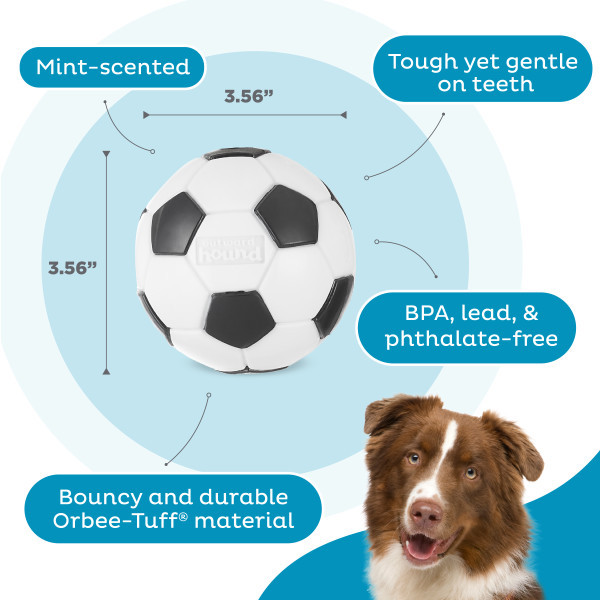 Orbee-Tuff Soccer Ball Treat-Dispensing Dog Chew Toy, White - Image 3