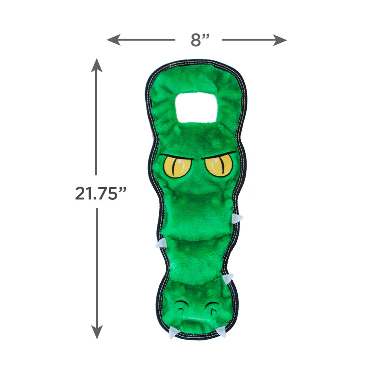 Tough Seamz Gator Plush Dog Toy, Green, XL - Image 2
