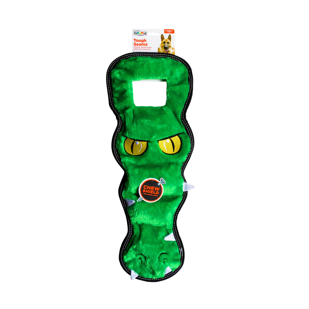 Tough Seamz Gator Plush Dog Toy, Green, XL - Image 8