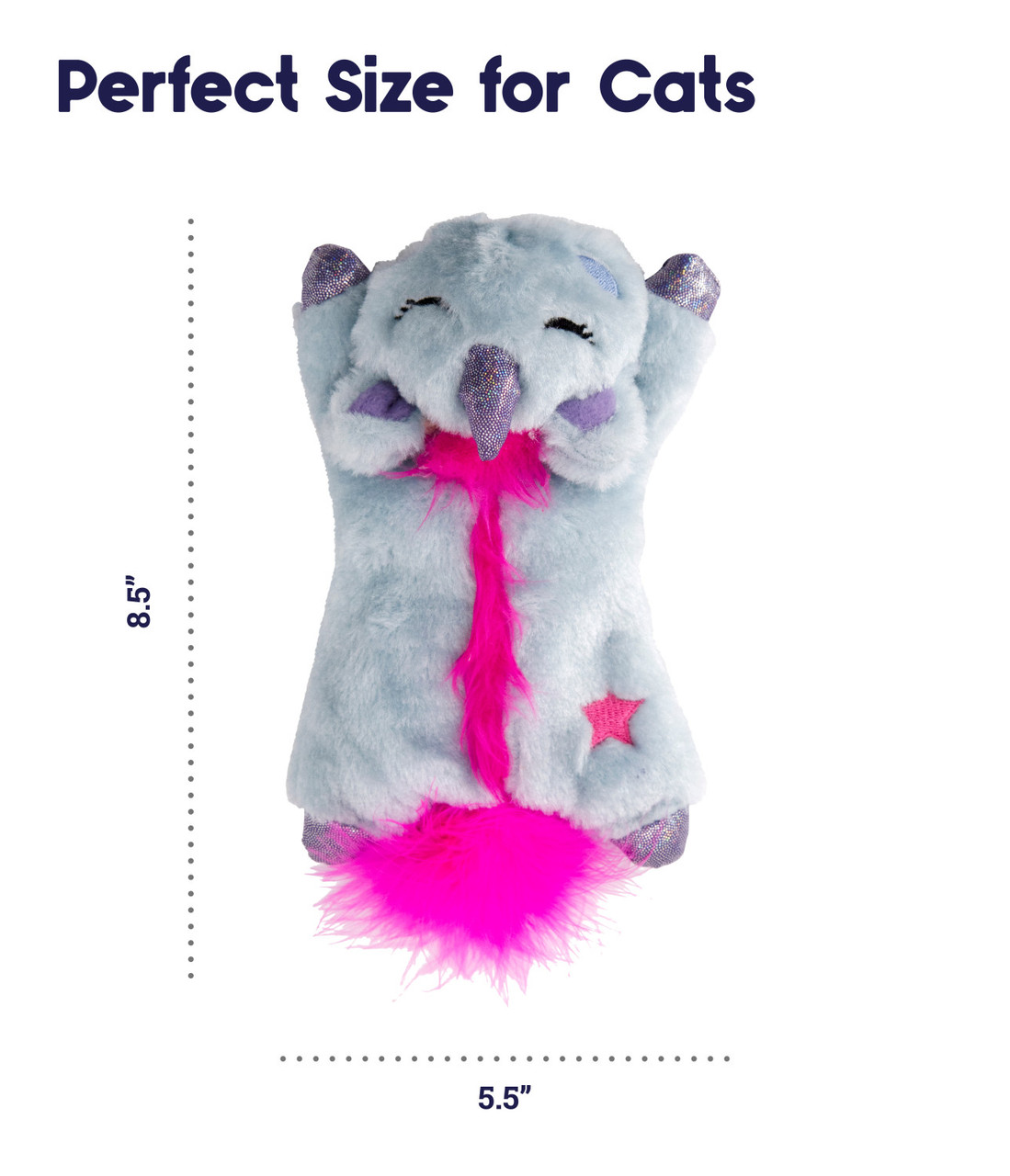 Cuddle Pal Plush Unicorn Cat Toy, Purple - Image 2