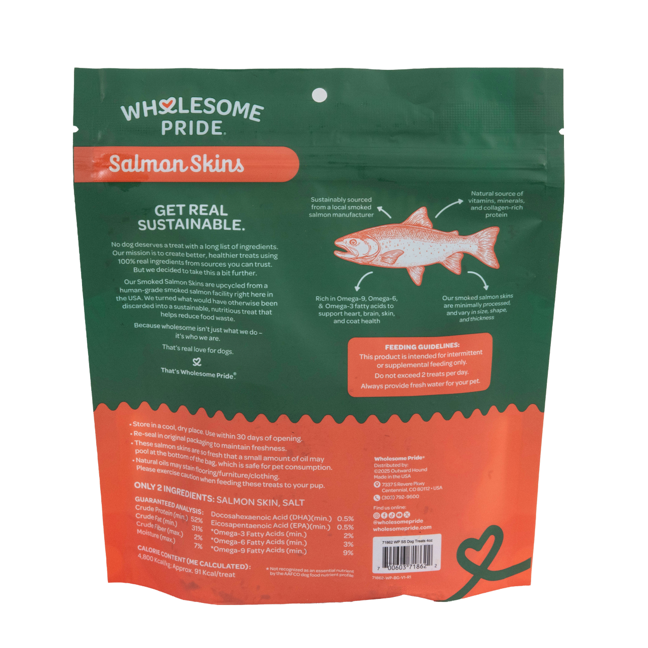Wholesome Pride Smoked Salmon Skins Dog Treats, 4oz - Image 2