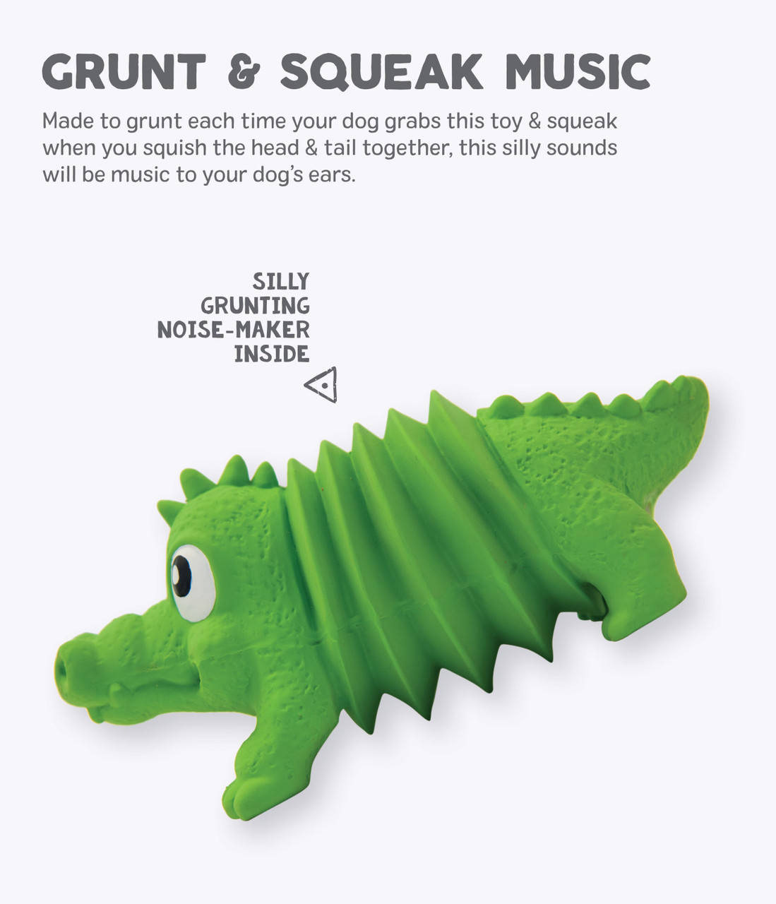 Accordionz Alligator Latex Rubber Dog Toy - Image 3
