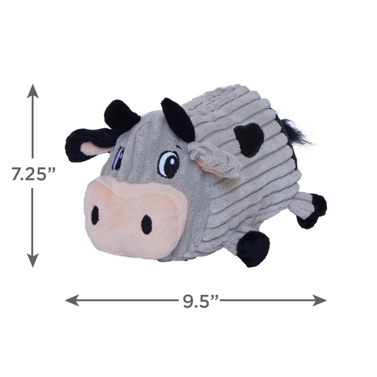 Fattiez Cow Plush Dog Toy, Grey, Medium - Image 2