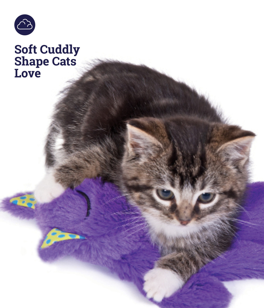 Purr Pillow Kitty Plush Cat Toy, Multi - Image 5