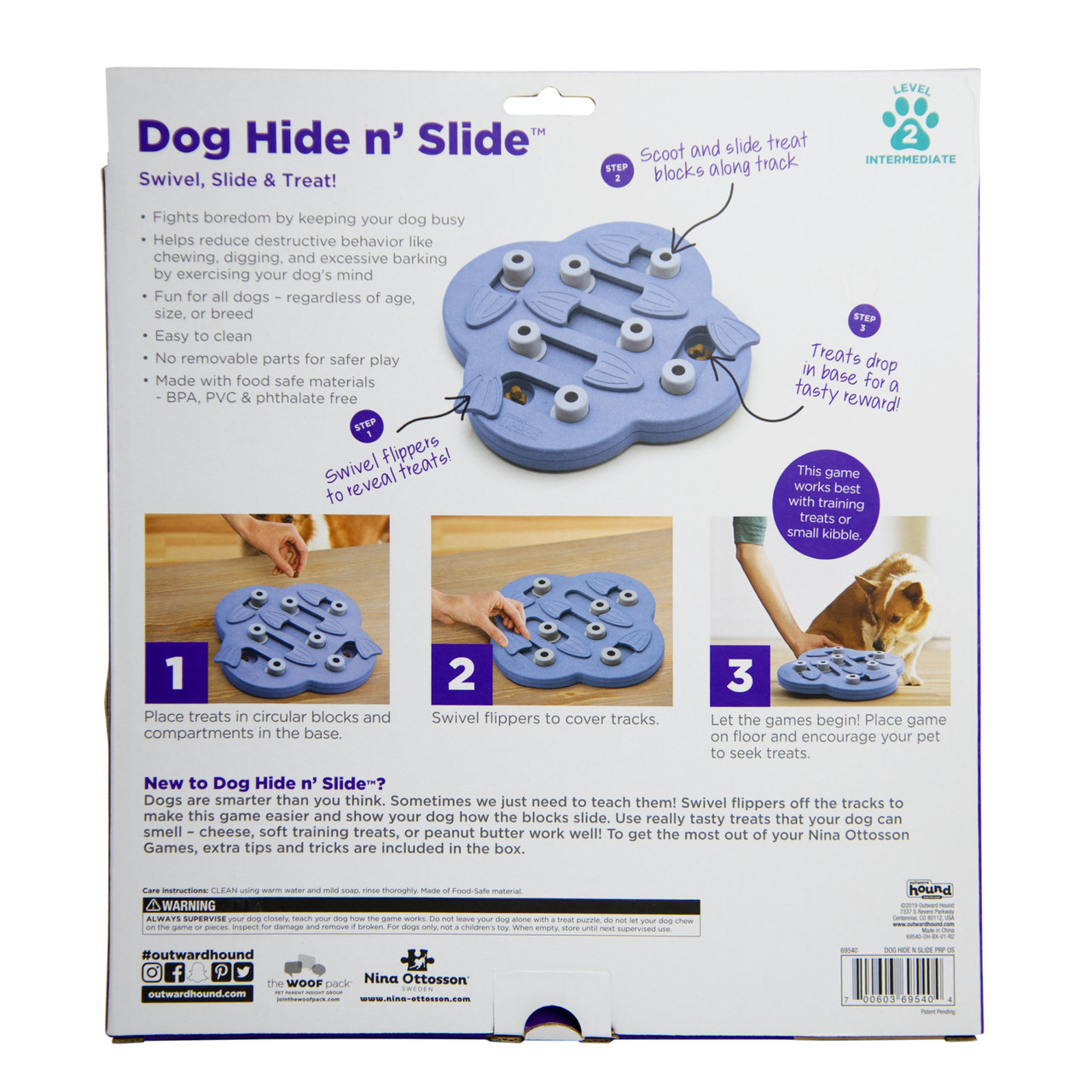 Dog Hide N' Slide Interactive Treat Puzzle Dog Toy, Purple - Image 8