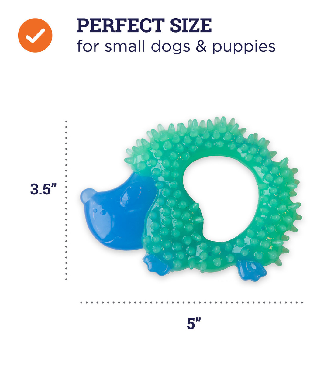 Cutie Chewies Hedgehog Dog Chew Toy, Blue - Image 4