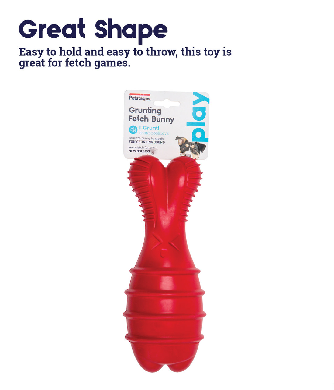 Grunt Fetch Stick Bunny Dog Toy, Red - Image 3