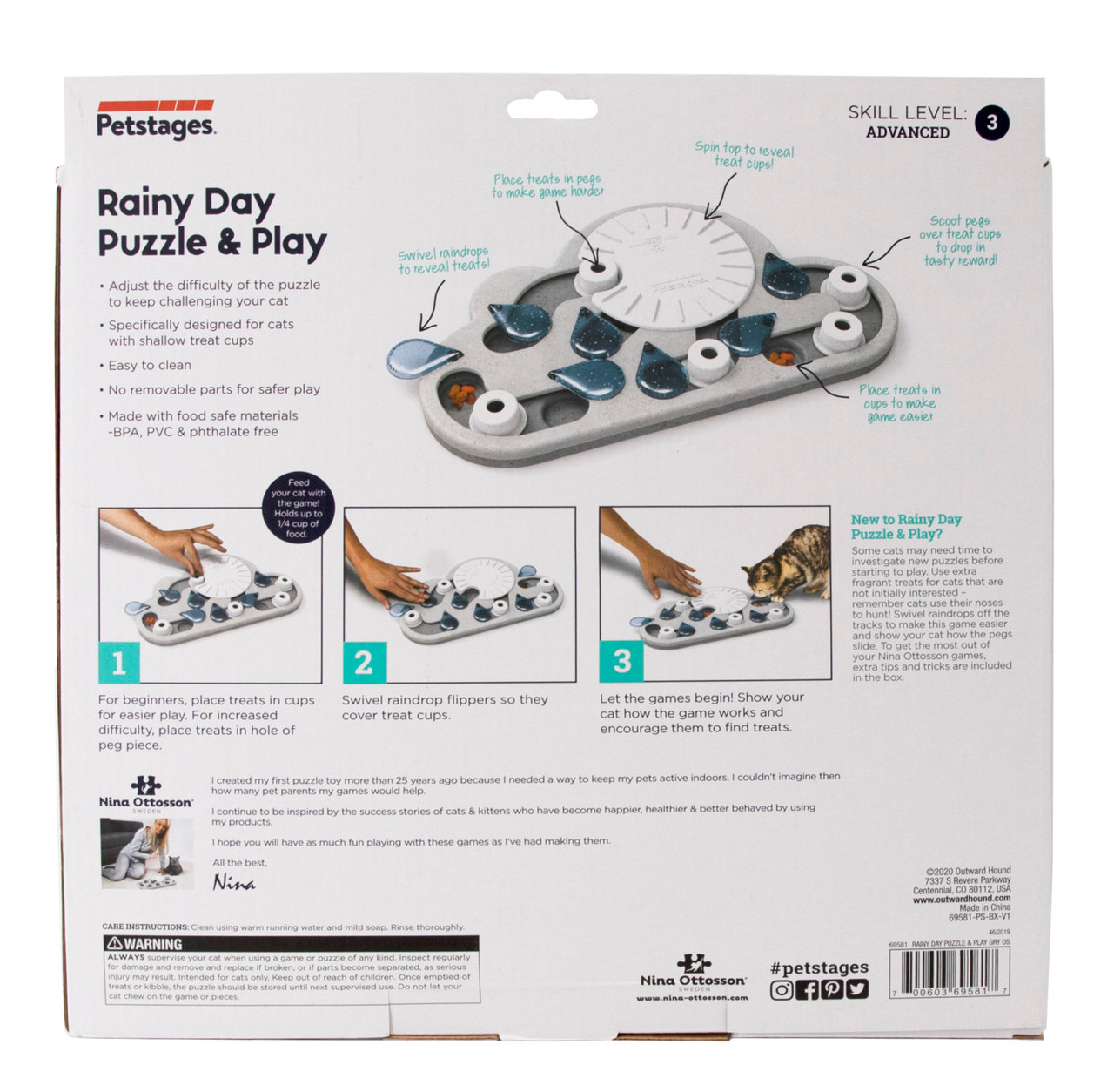 Rainy Day Puzzle & Play Cat Game, White - Image 8