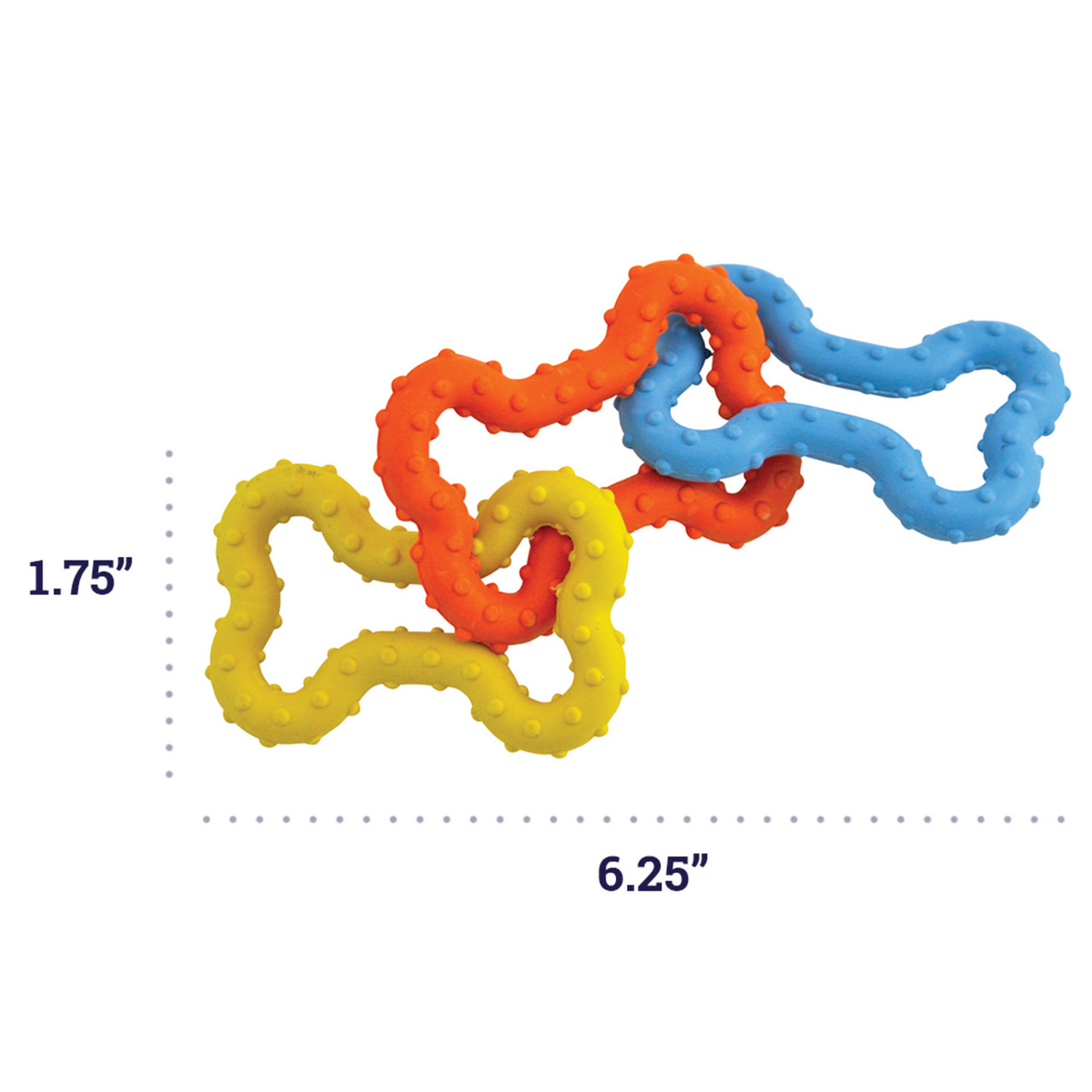 Mini Bone Tug Puppy Chew Toy, Multi - Image 2