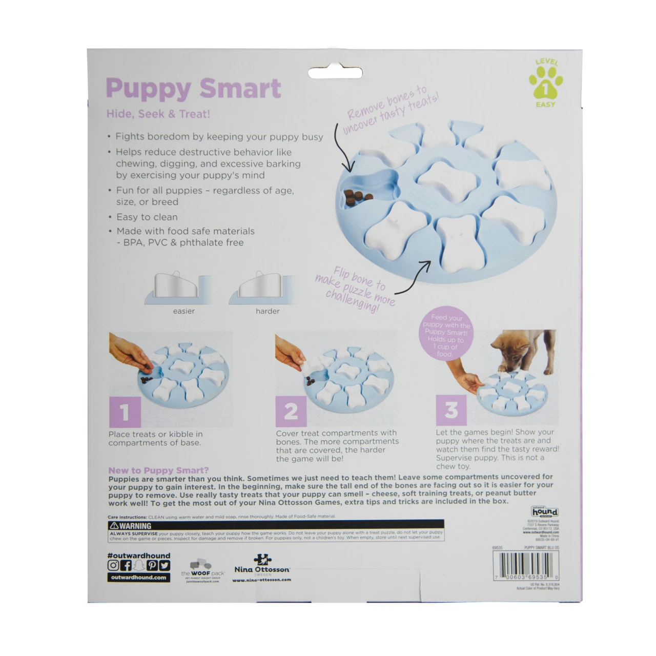Puppy Smart Interactive Treat Puzzle Dog Toy, Blue - Image 10