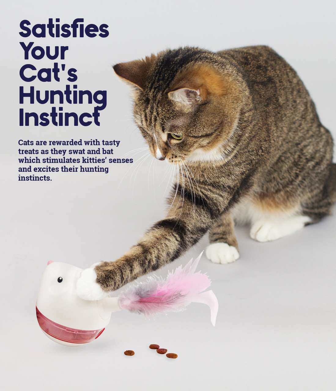 Hunt 'N Swat Treat Tumbler Cat Toy, Pink - Image 2