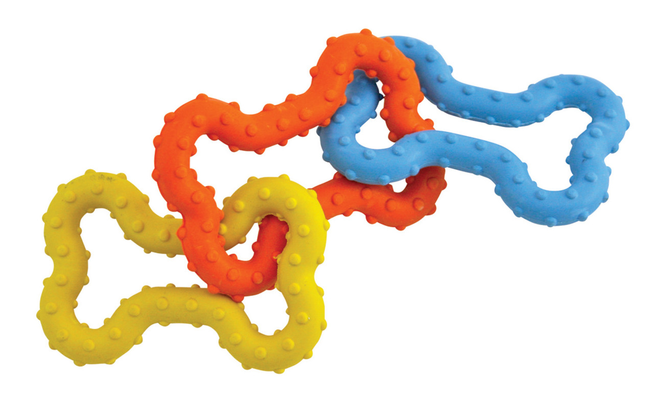 Mini Bone Tug Puppy Chew Toy, Multi