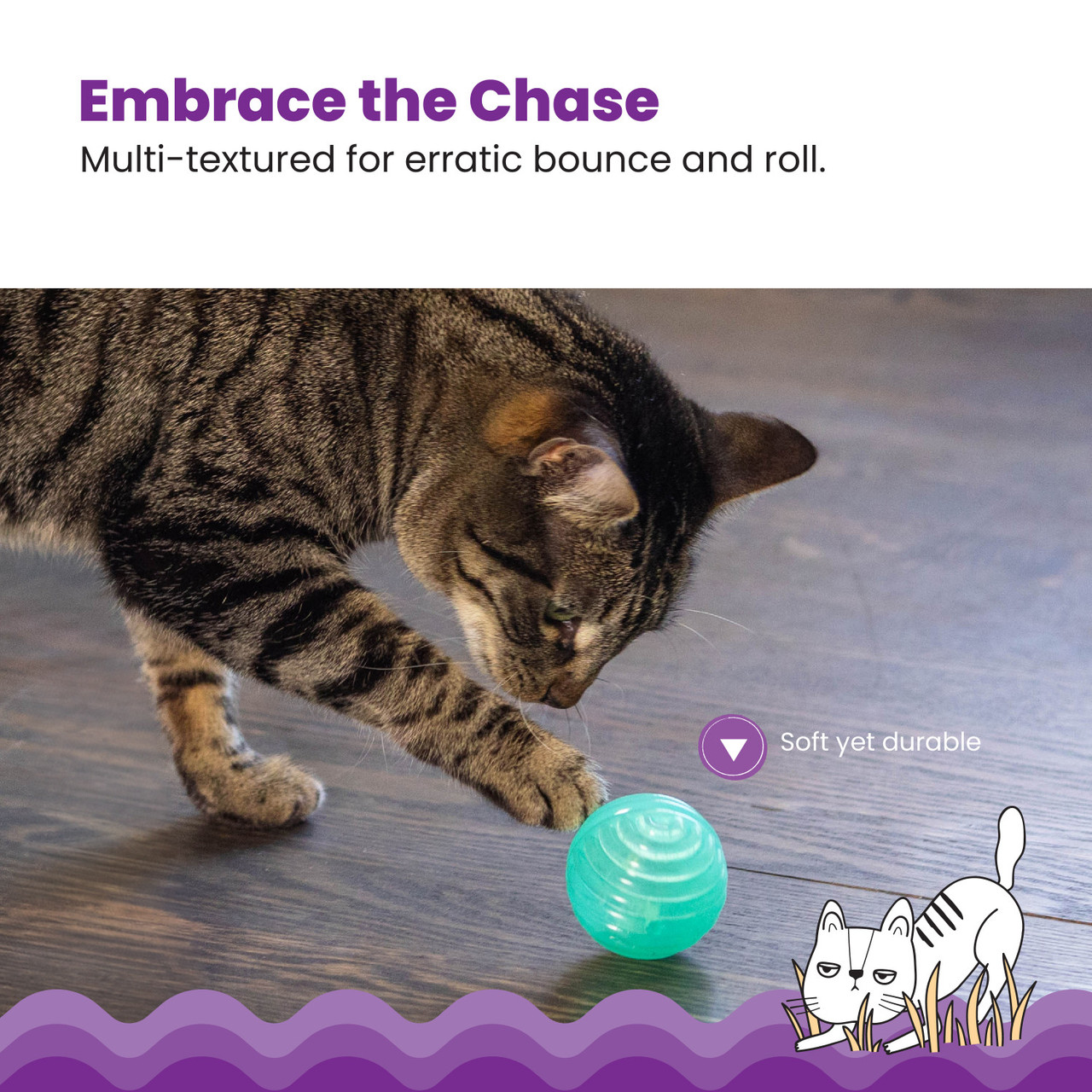 Ball Treat Stuffer Interactive Cat Toy, Green - Image 3