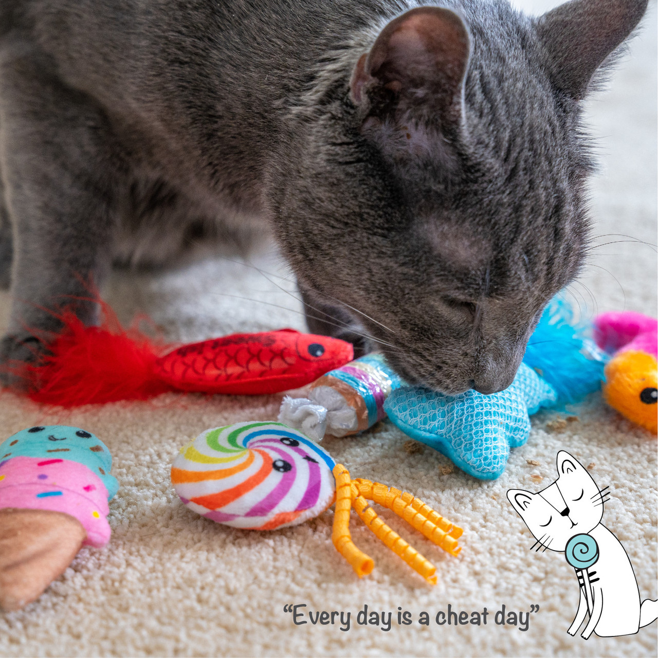 Kitty Sweet Treats Cat Toys - 6 Pack, Multi - Image 6