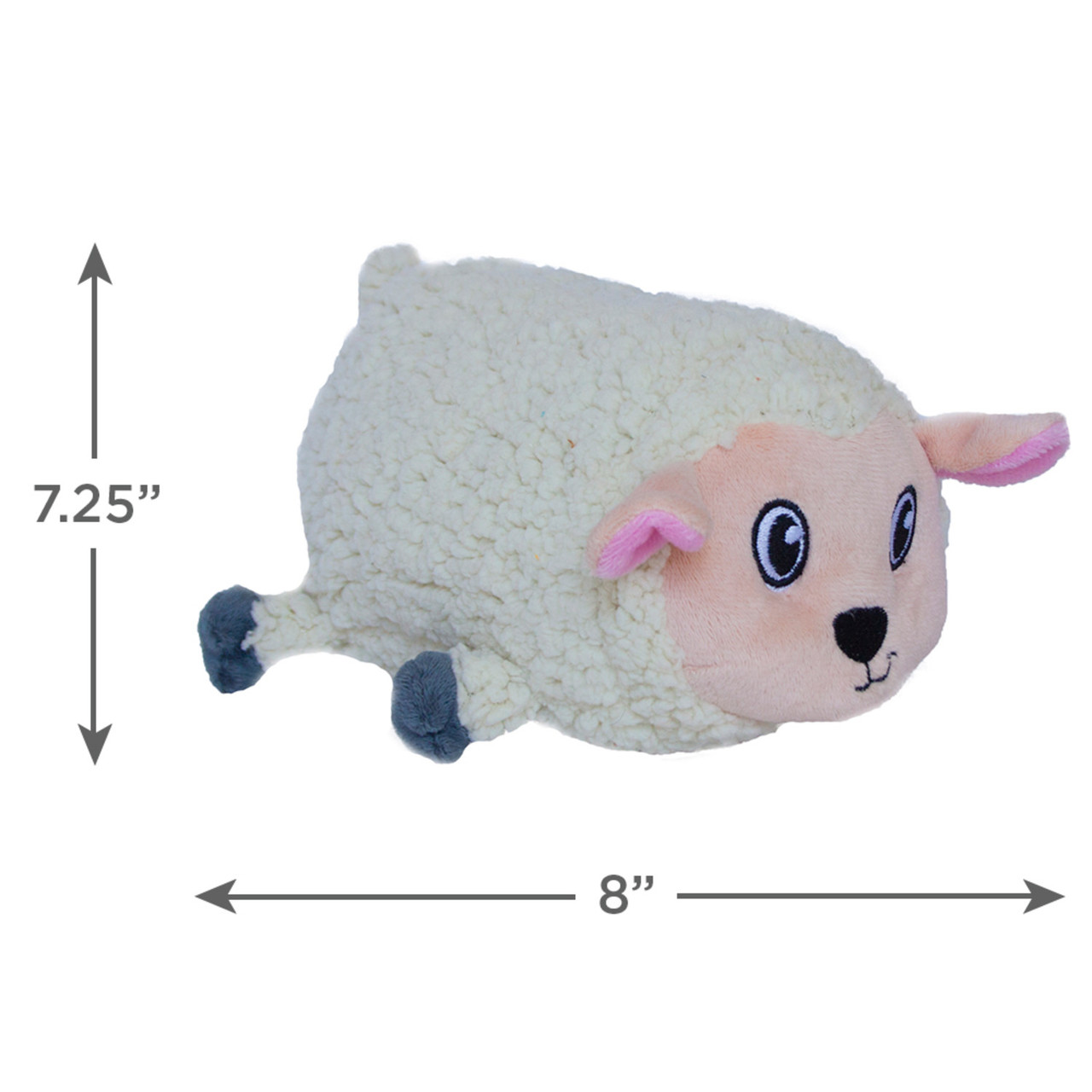 Fattiez Sheep Plush Dog Toy, White, Medium - Image 2