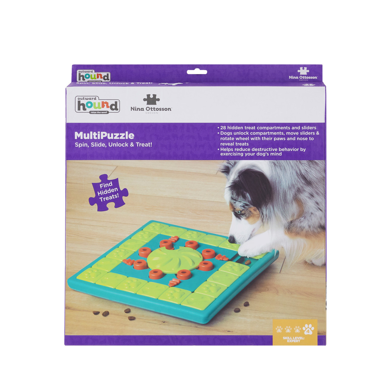 MultiPuzzle Interactive Dog Treat Puzzle Toy, Blue - Image 7