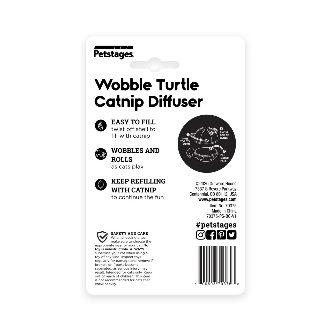 Wobble Turtle Catnip Diffuser Cat Toy, Green - Image 7
