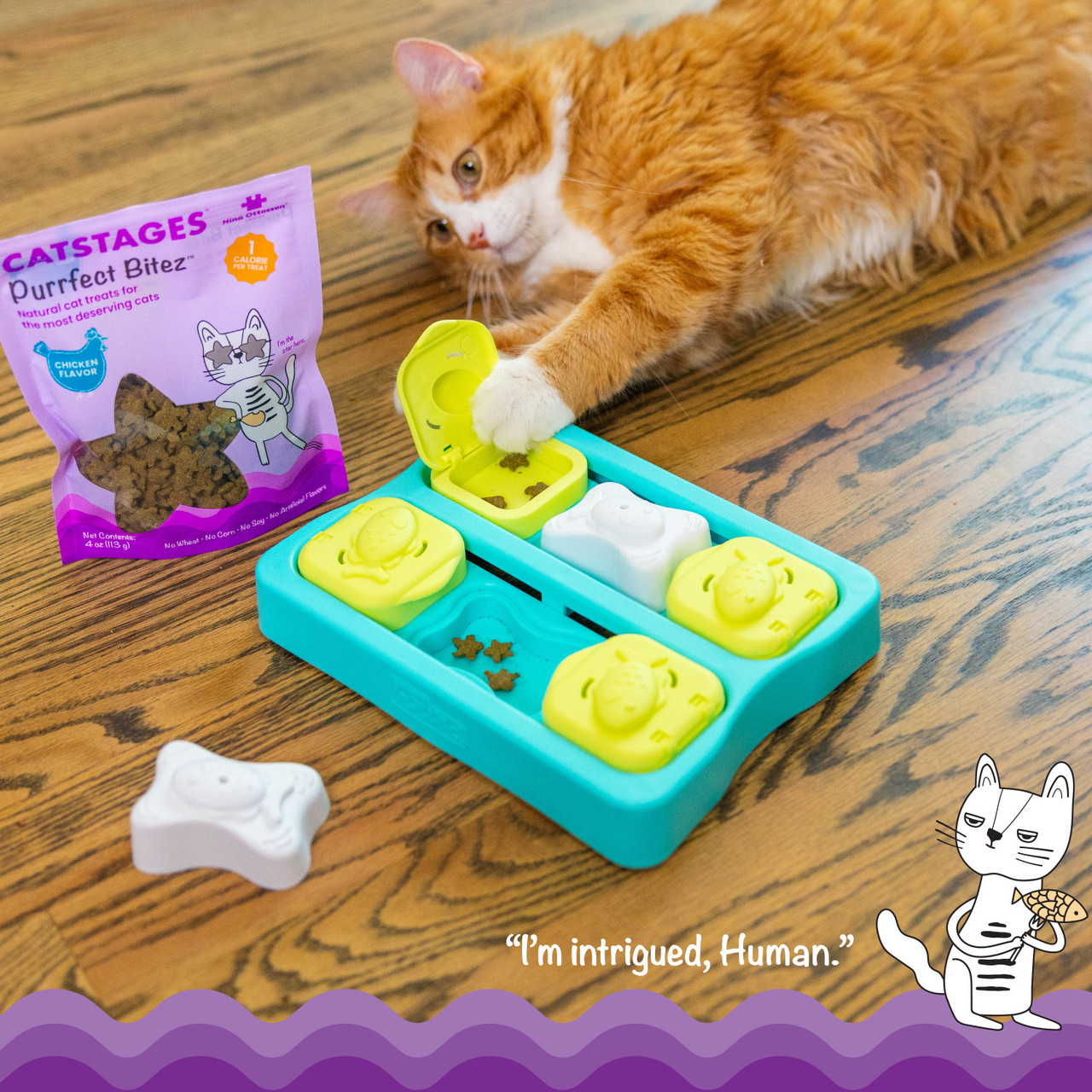Catstages by Nina Ottosson Purrfect Bitez Natural Crunchy Cat Treats, Chicken, 4oz - Image 5