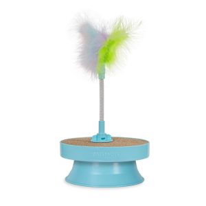 2-in-1 Scratch & Bat Toy Cat Toy and Cat Ball Track Topper, Brown