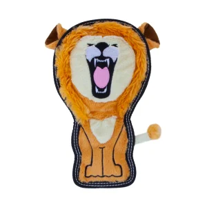Tough Seamz Lion Plush Dog Toy, Tan, Medium