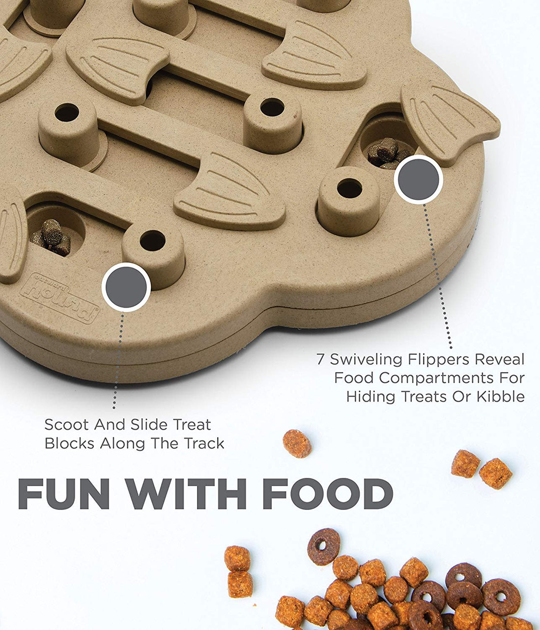 Dog Hide N' Slide Interactive Treat Puzzle Dog Toy, Tan - Image 2