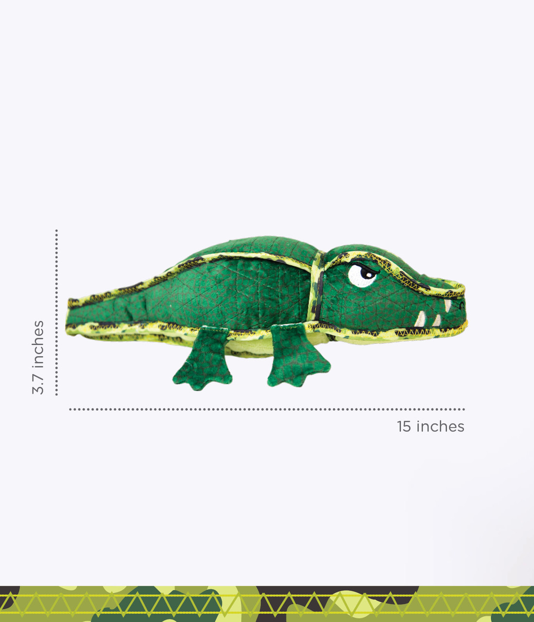 Xtreme Seamz Alligator Dog Toy, Green, Medium - Image 5