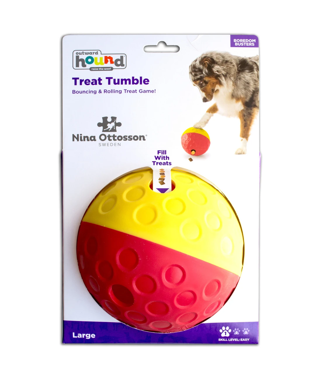 Treat Tumble Interactive Puzzle Dog Toy, Red, Large - Image 9