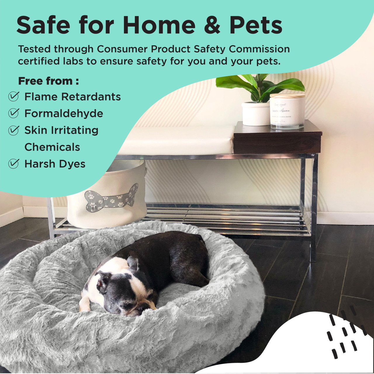 2 Piece Bundle: Donut Lux Bed, Throw Blanket Cat & Dog Bundle Set, 36x36 - Image 11