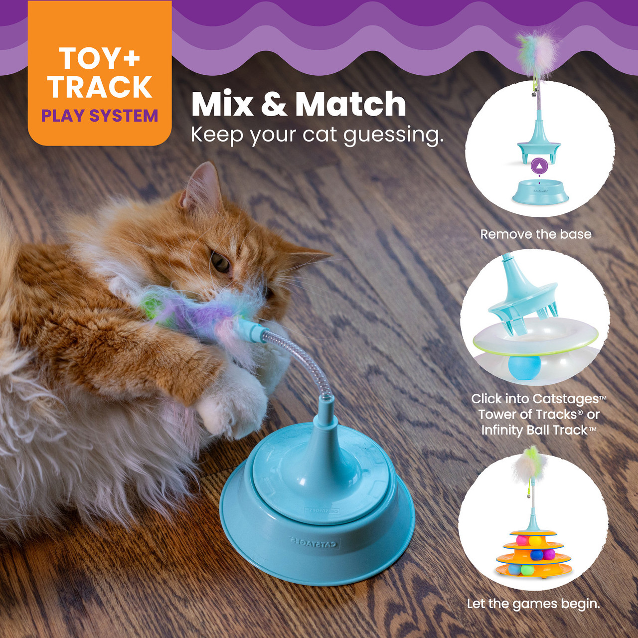 2-in-1 Spring Toy Cat Toy and Cat Ball Track Topper - Image 5