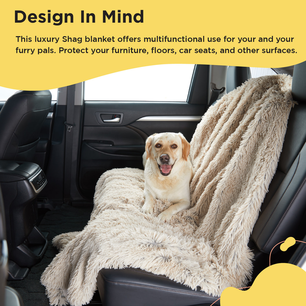Calming Shag Oversized Dog Blanket for Large Dogs, Taupe, 60X80 - Image 4