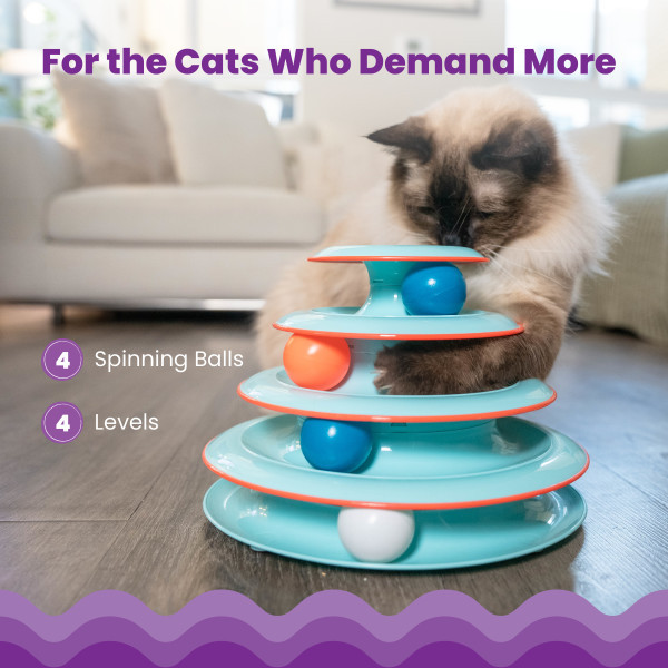 Chase Meowtain Cat Track Toy, Blue - Image 3