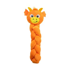 Twistiez Interactive Plush Dog Treat Puzzle, Dragon, Orange