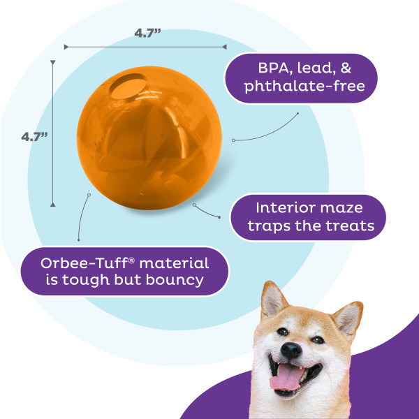 Orbee-Tuff Mazee Interactive Puzzle Dog Toy, Orange - Image 3