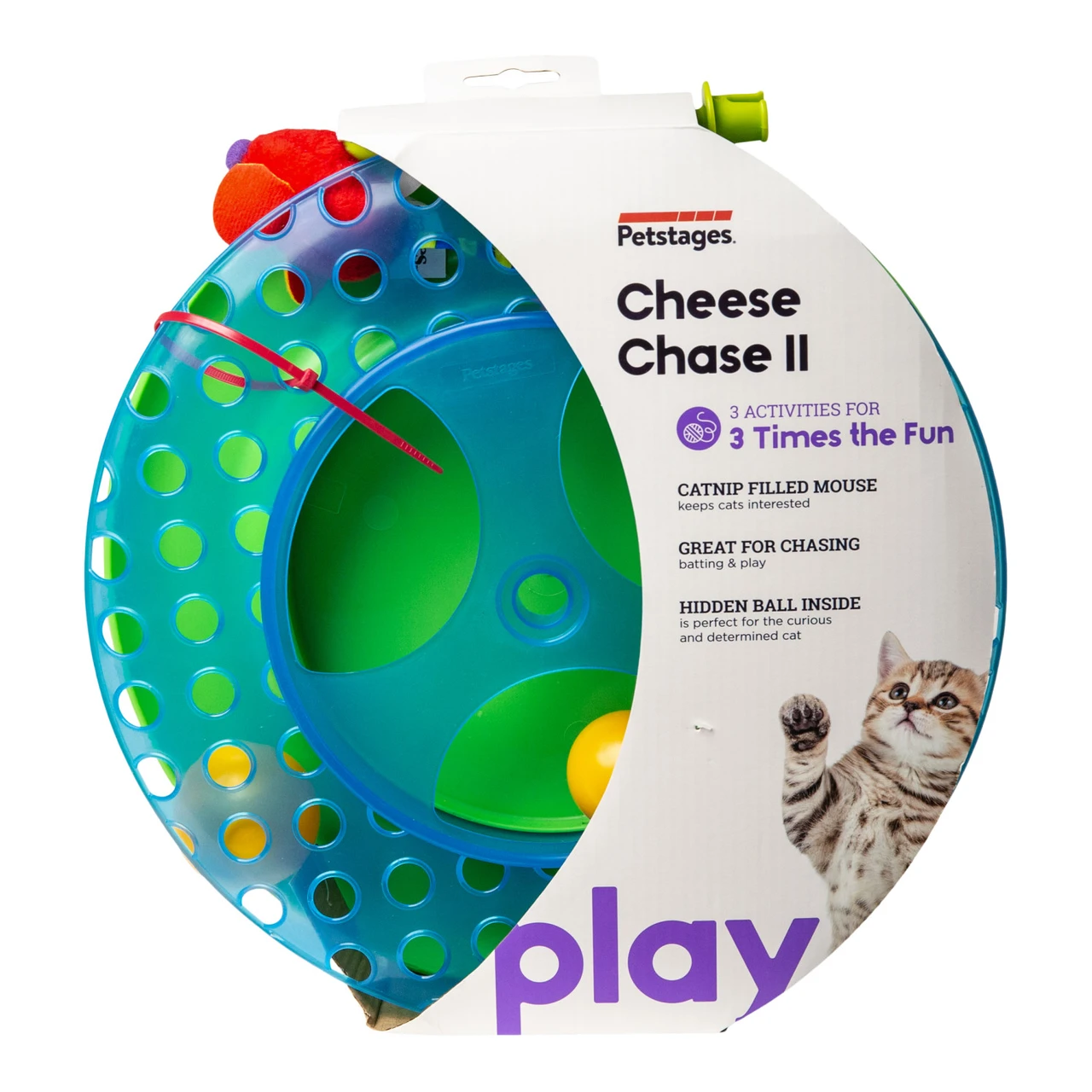 Cheese Chase Catnip Cat Track Toy, Multi - Image 6