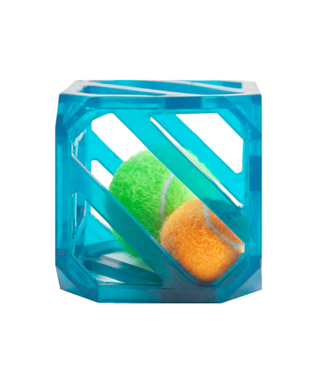 Puzzle Cube Interactive Squeaky Dog Toy, Blue